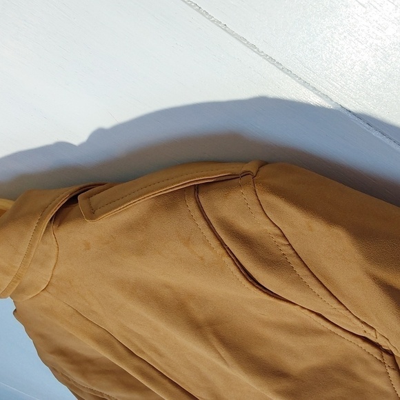 Nine West- Deep Tan Moto Coat/Jacket Silver accent Neutral Edgy MOD New! S.XL - Picture 9 of 12